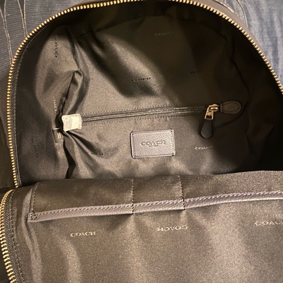 Black Leather Coach Backpack
